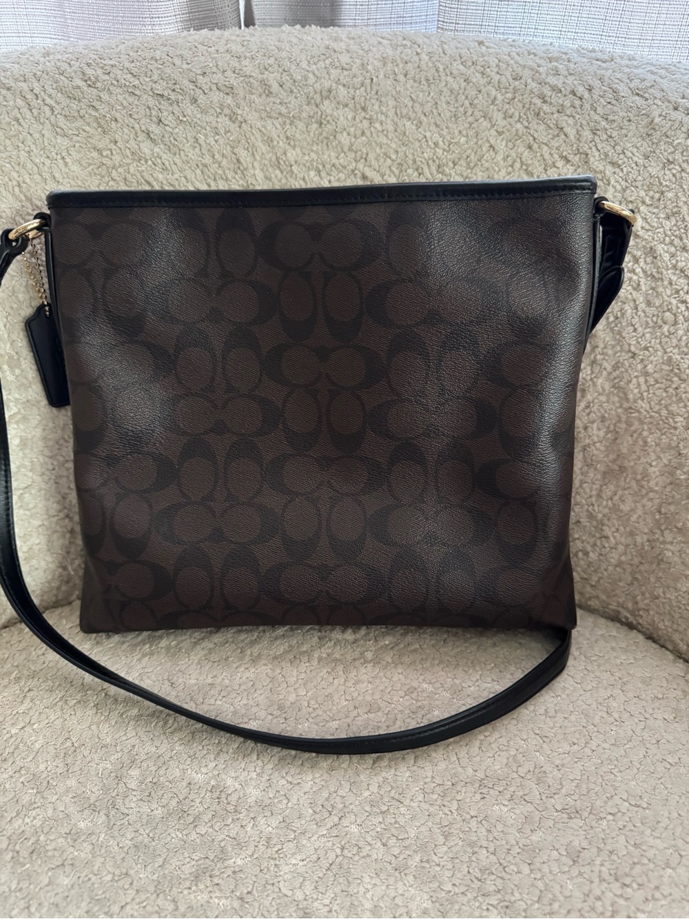 Coach F58297 Signature File Crossbody Bag Brown Black - Picture 5 of 7